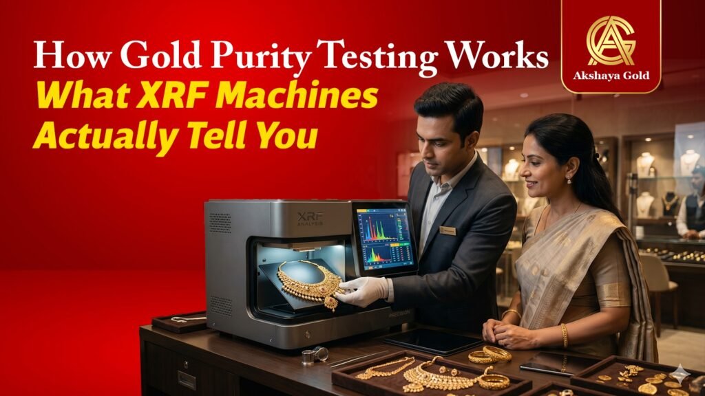 XRF machine testing gold purity at Akshaya Gold Company