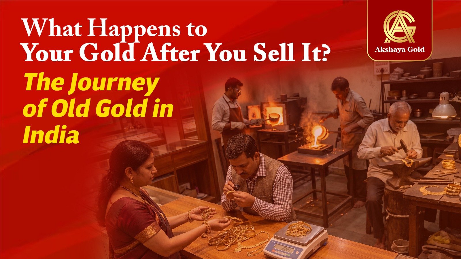 Gold purity testing and recycling process at Akshaya Gold Company Bangalore